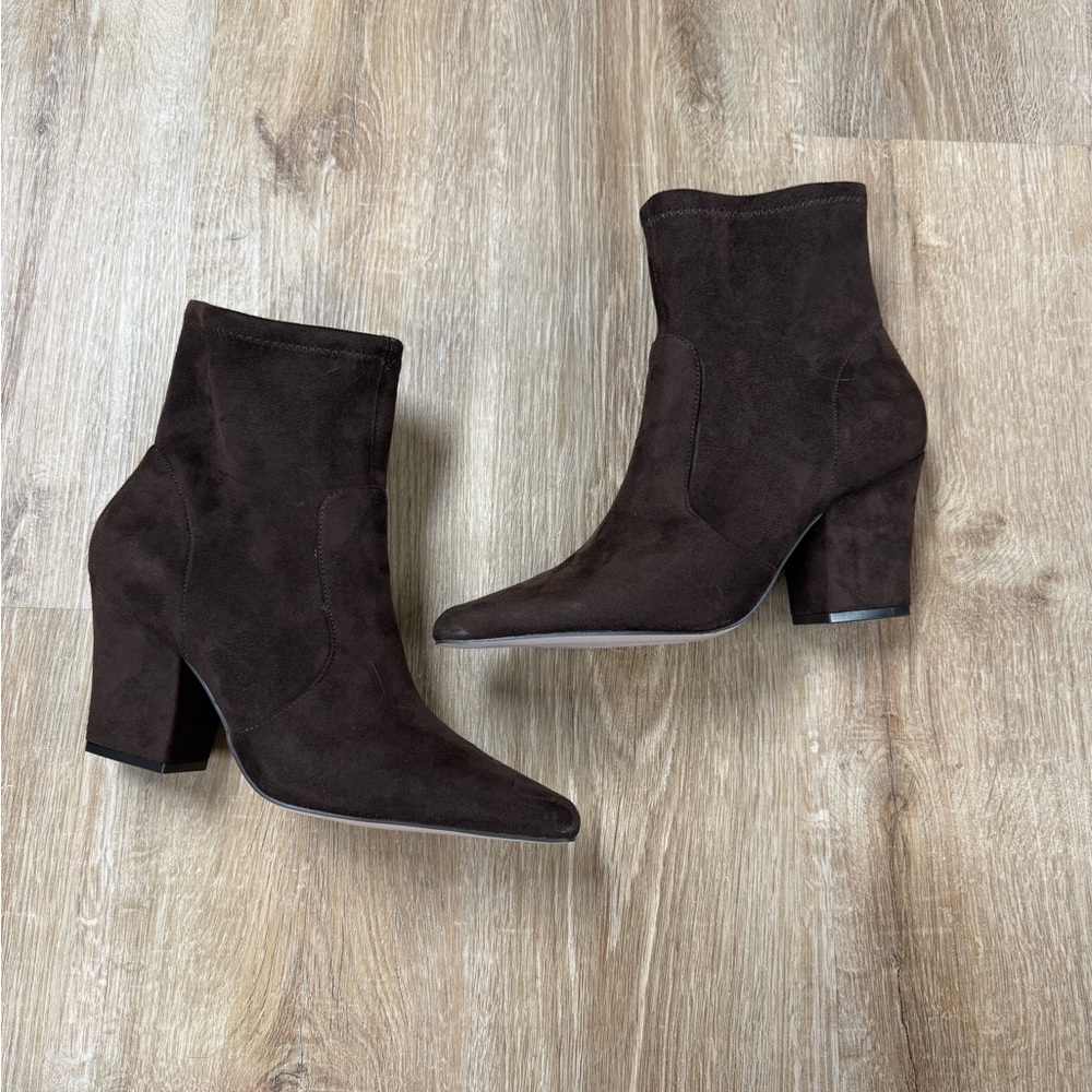 Jessica Simpson Brown Faux Suede Ankle Boots 10